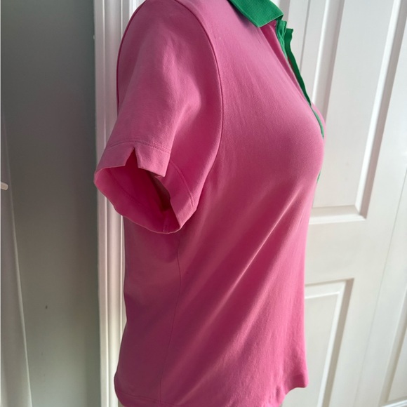 Lilly Pulitzer Pink Tee with Green Collar - Picture 4 of 8